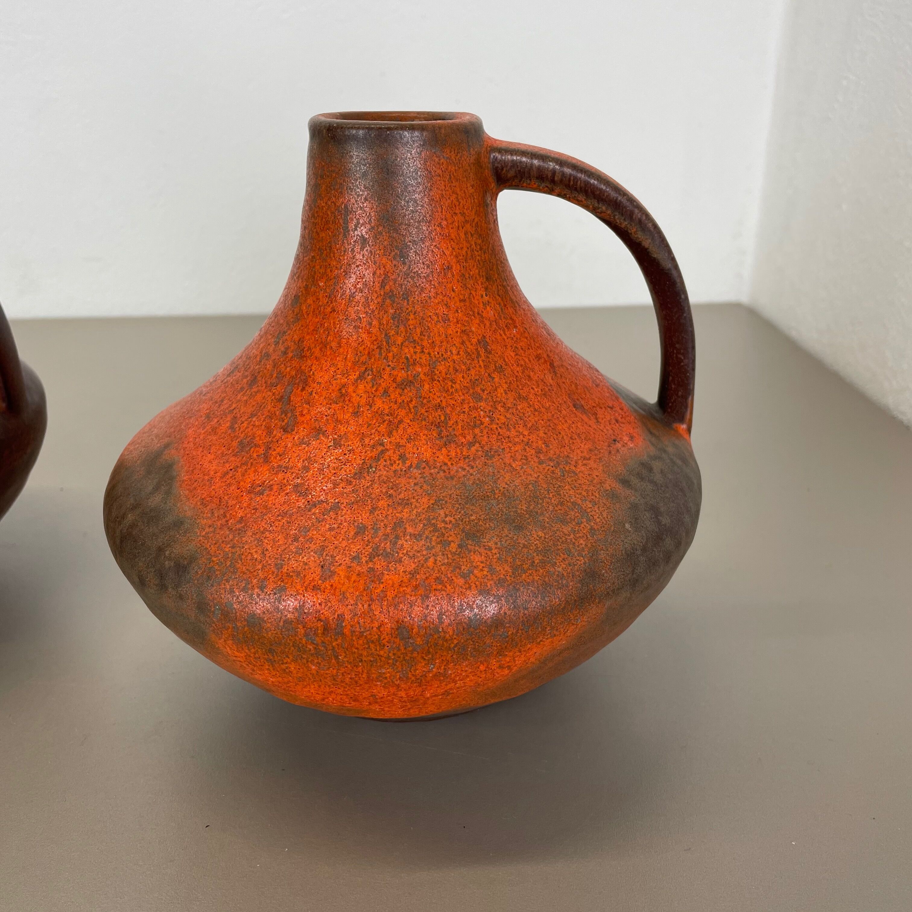 Set of 2 Fat Lava Pottery Vases Heinz Siery Carstens Tönnieshof, Germany, 1970s