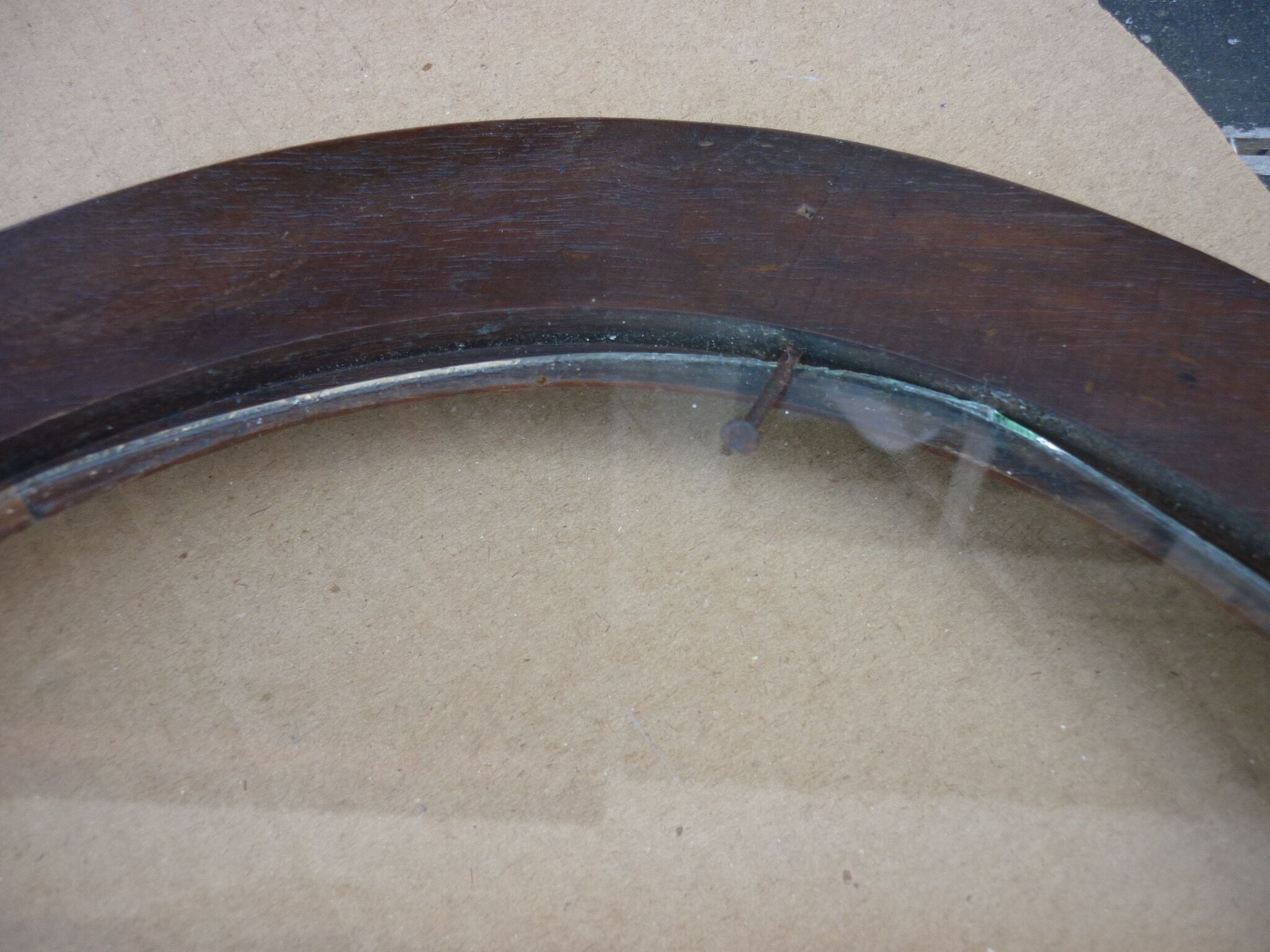 Oval wooden frame and 47.5 cm window