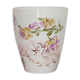 Vintage beige high flowerpot with flowers