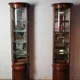 Set of 2 antique display cabinets