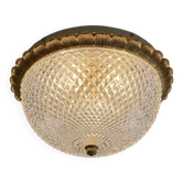 Vintage ceiling light Glashütte Limburg Bronze Hollywood Regency Mid Century
