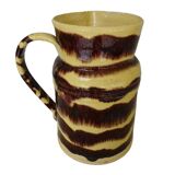 Grand pichet ancien en céramique française de Dieulefit, à glaçure jaune.