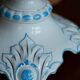 White and blue ceramic chandelier from the 20th century, France, 1960s.