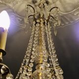 Old chandelier with crystal tassels