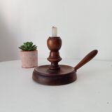 Antique wooden hand candle holder, 19th century