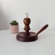 Antique wooden hand candle holder, 19th century