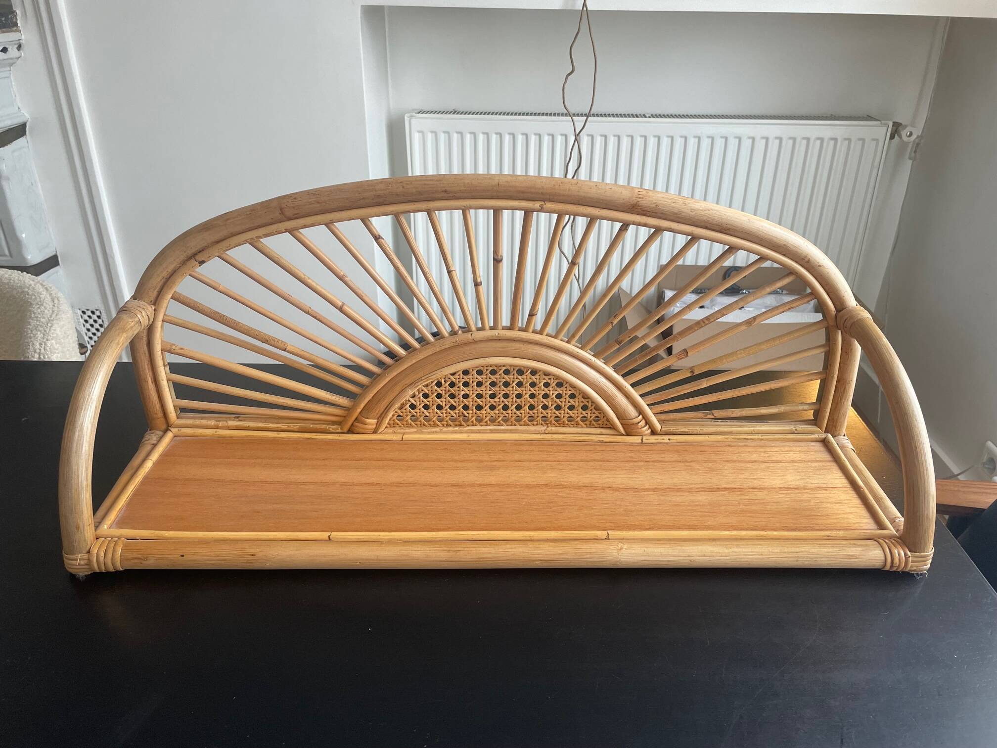 Rattan shelf