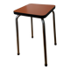 Chrome metal and orange formica stool