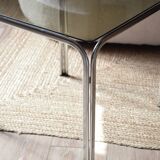 70s chrome and smoked glass side table