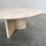 Round travertine coffee table, 1970s
