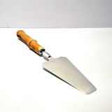 Vintage bamboo and stainless steel pie shovel Ethnic decoration