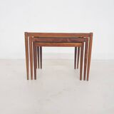 Mid-century wooden nesting tables, The Netherlands 1950's