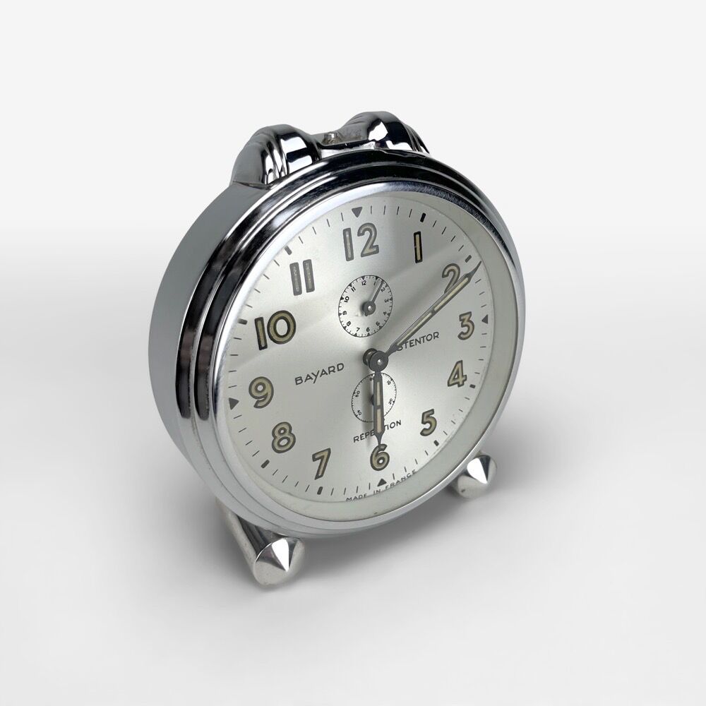 Mechanical alarm clock Bayard Stentor Art Deco 50s