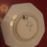 Octagonal plate faience of brittany hand painted