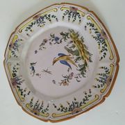 Assiette ancienne en faïence vieux Nevers fin 19ème