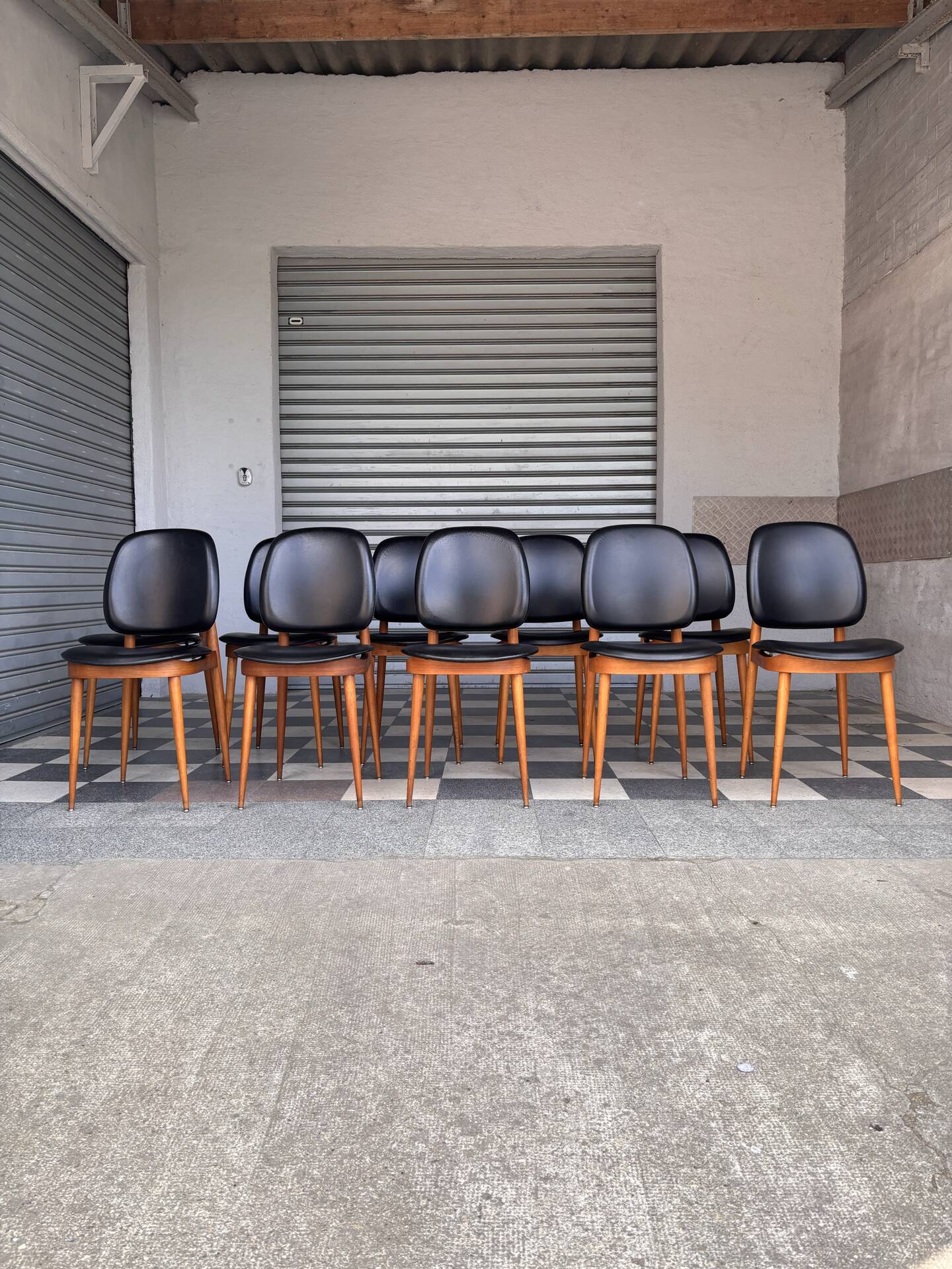 Set of 10 Pegase Baumann chairs