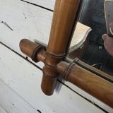 Large cherry wood bamboo mirror 100×76cm