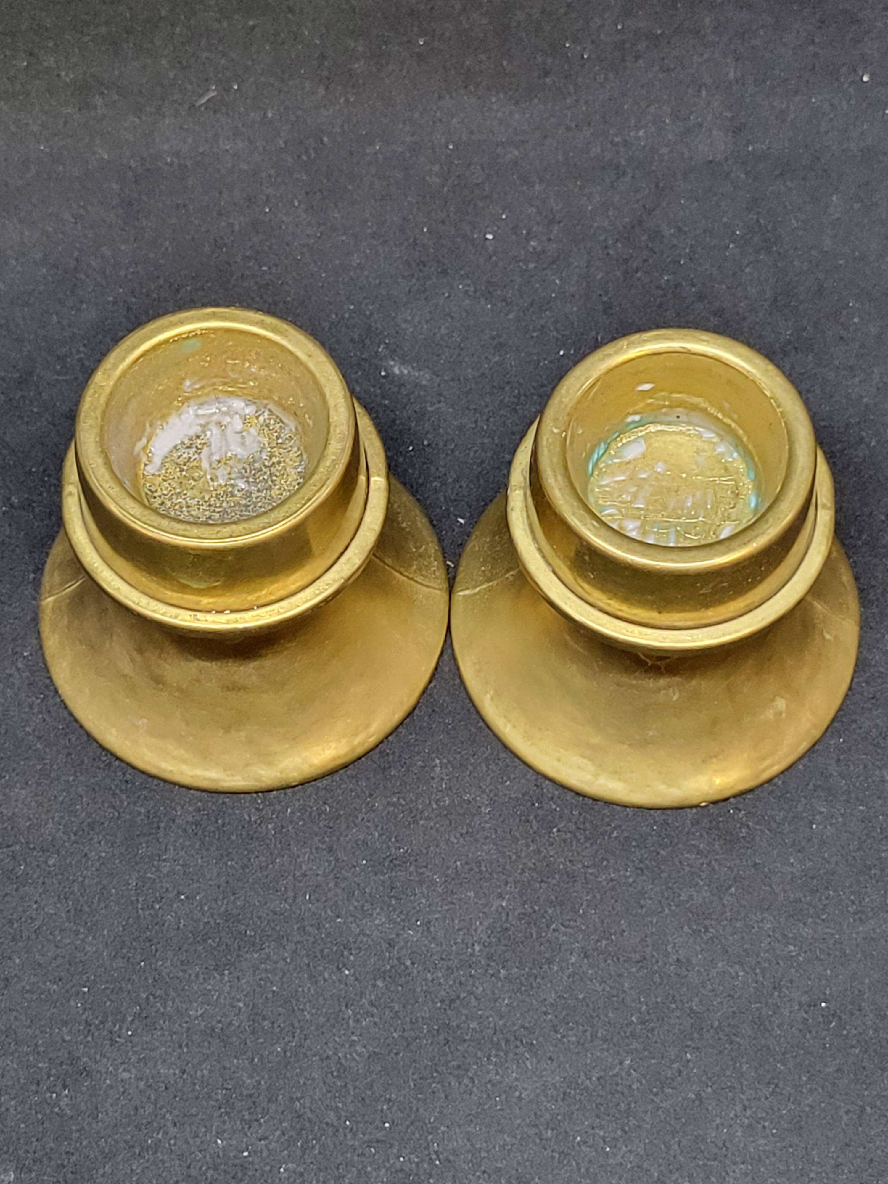 2 brass tealight candle holders