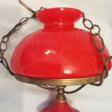 Ancien lustre globe rouge