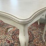 Square wooden painted and patinated table