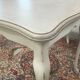 Square wooden painted and patinated table
