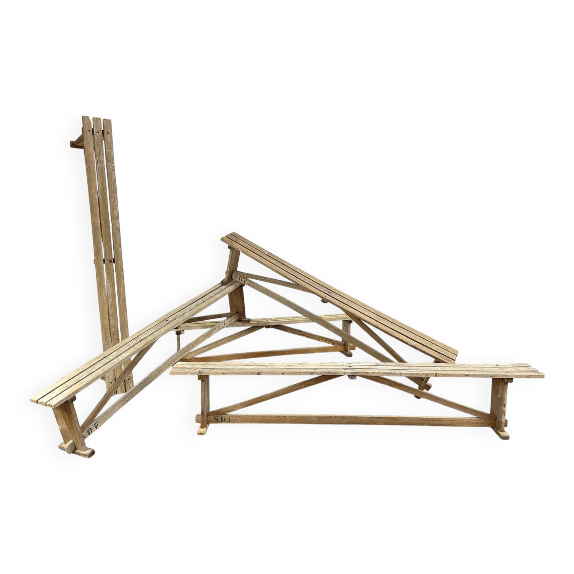 Slatted benches 1930 in beech