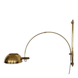 Lampe murale vintage à arc Florian Schulz XL BOCA en laiton, années 1970