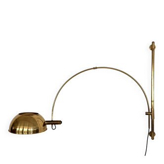 Florian Schulz XL Wall Mounted Vintage Arc Lamp BOCA in Brass, 1970s