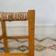 Tabouret bois paillé vintage