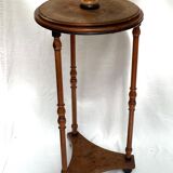 Wooden side table with three legs vintage