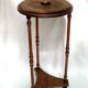 Wooden side table with three legs vintage