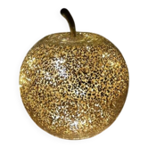 Golden glitter glass apple lamp – vintage