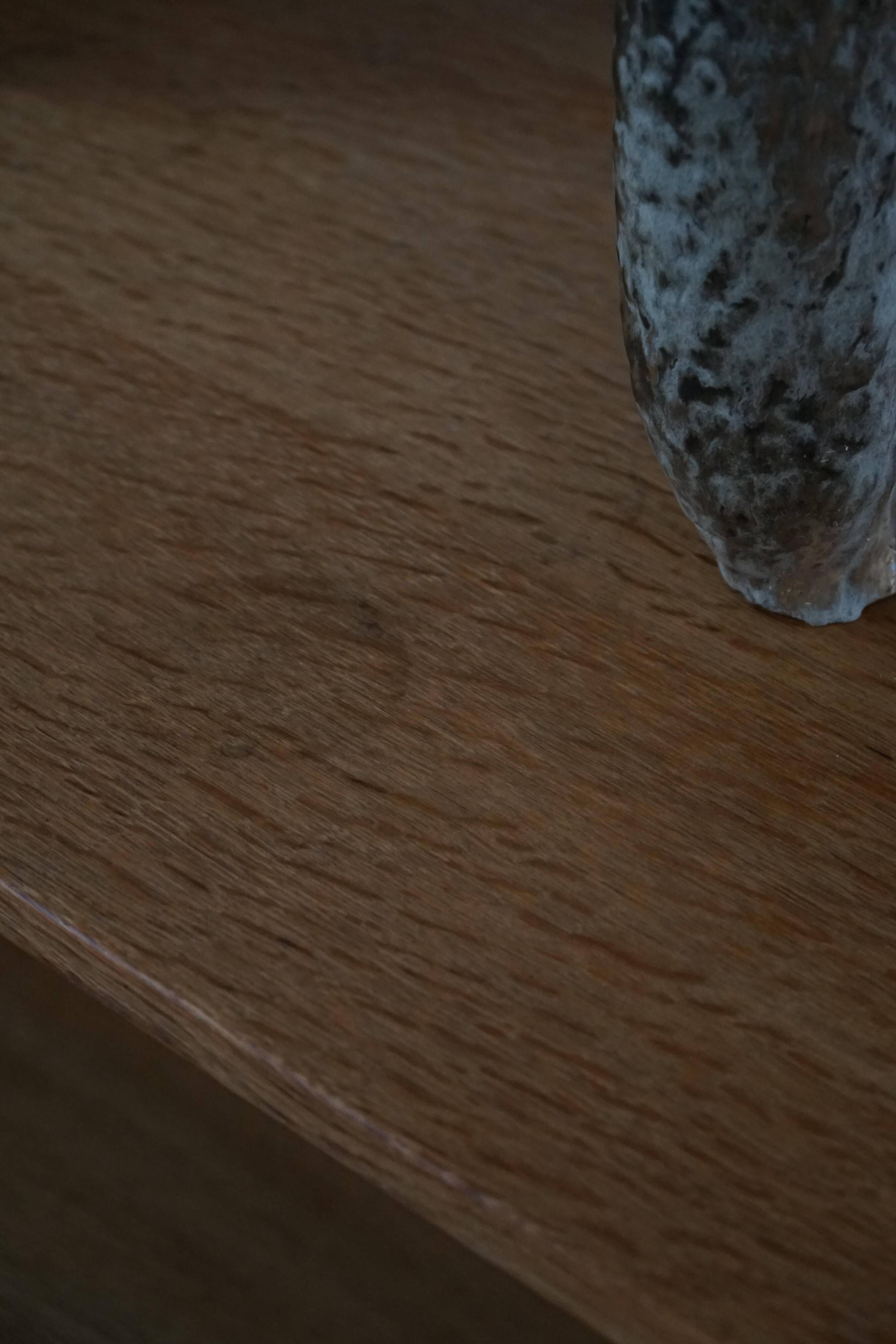 Free-standing oak desk, Mid-century modern Danish, Henning Kjærnulf, 1950s