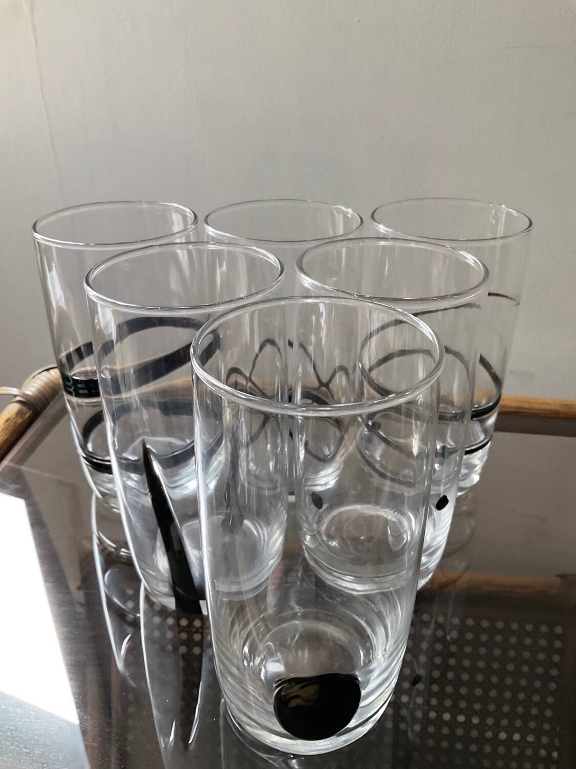 Series of 6 vintage Murano glasses including glass paste