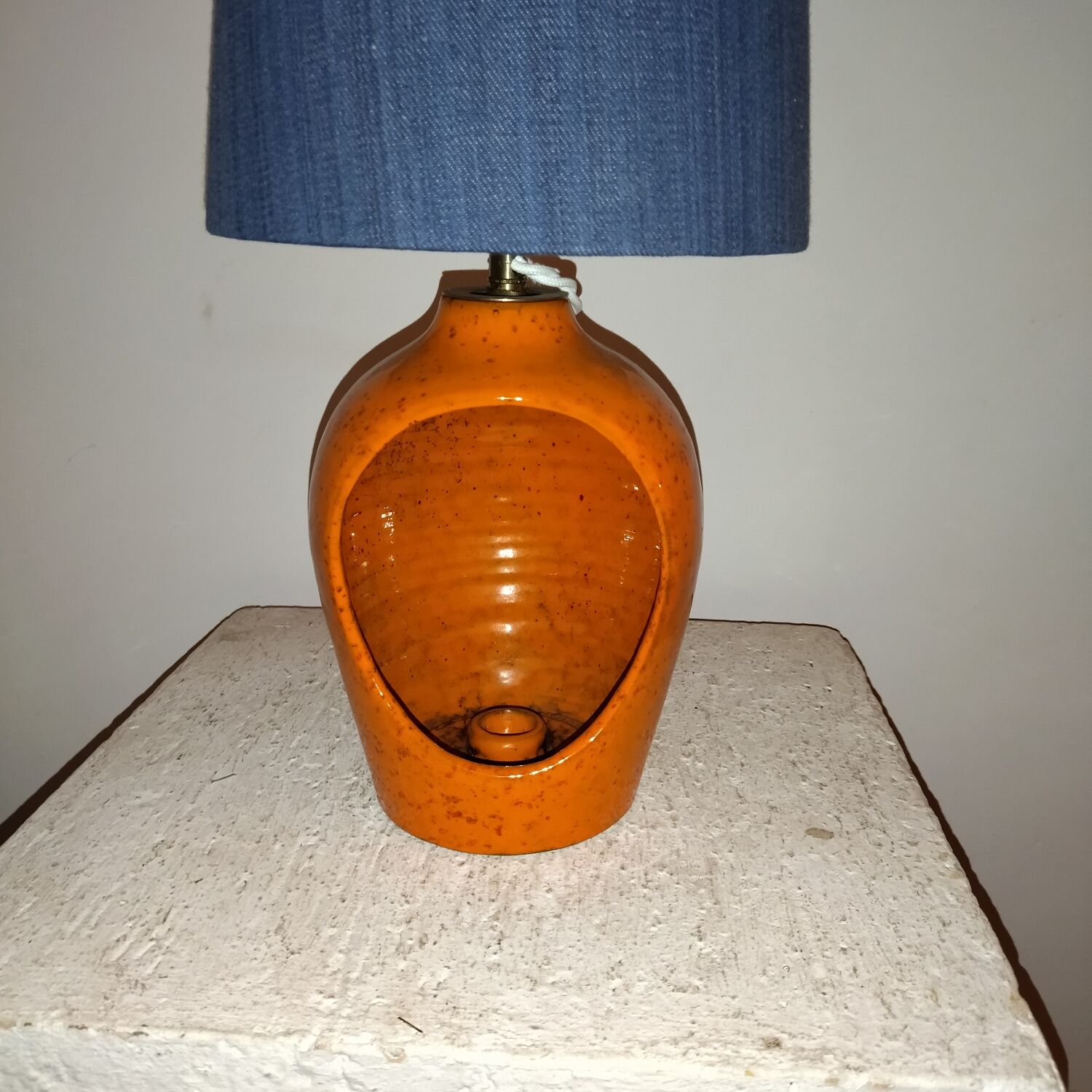 Ceramic lantern lamp 50s 60 orange