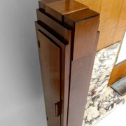 Large Art Deco wardrobe in oak, marble and mahogany, circa 1925