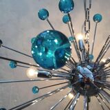 Chandelier murano glass sputnik blue italian handmade