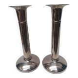 Pair of silver-plated candlesticks