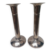 Pair of silver-plated candlesticks