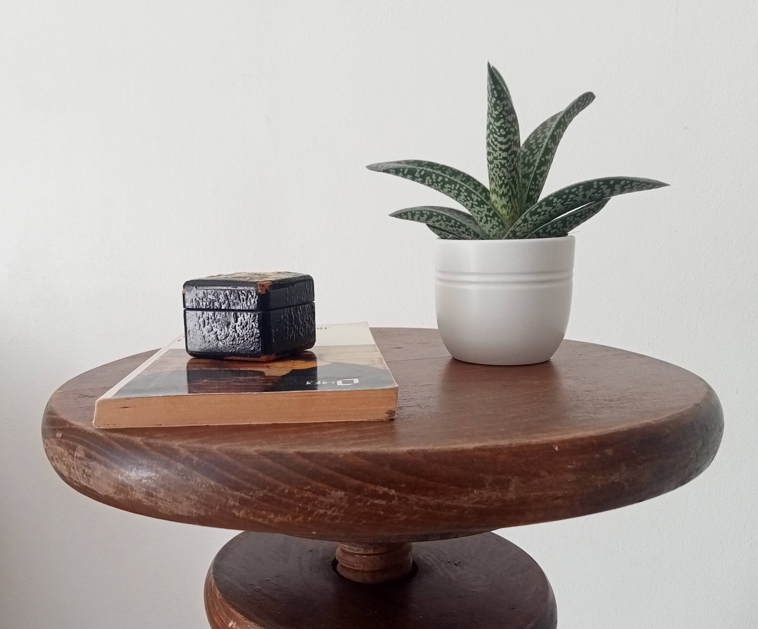 Tabouret de peintre vintage en bois massif