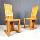 Vintage Finnish pine wood dining chairs, 1970s