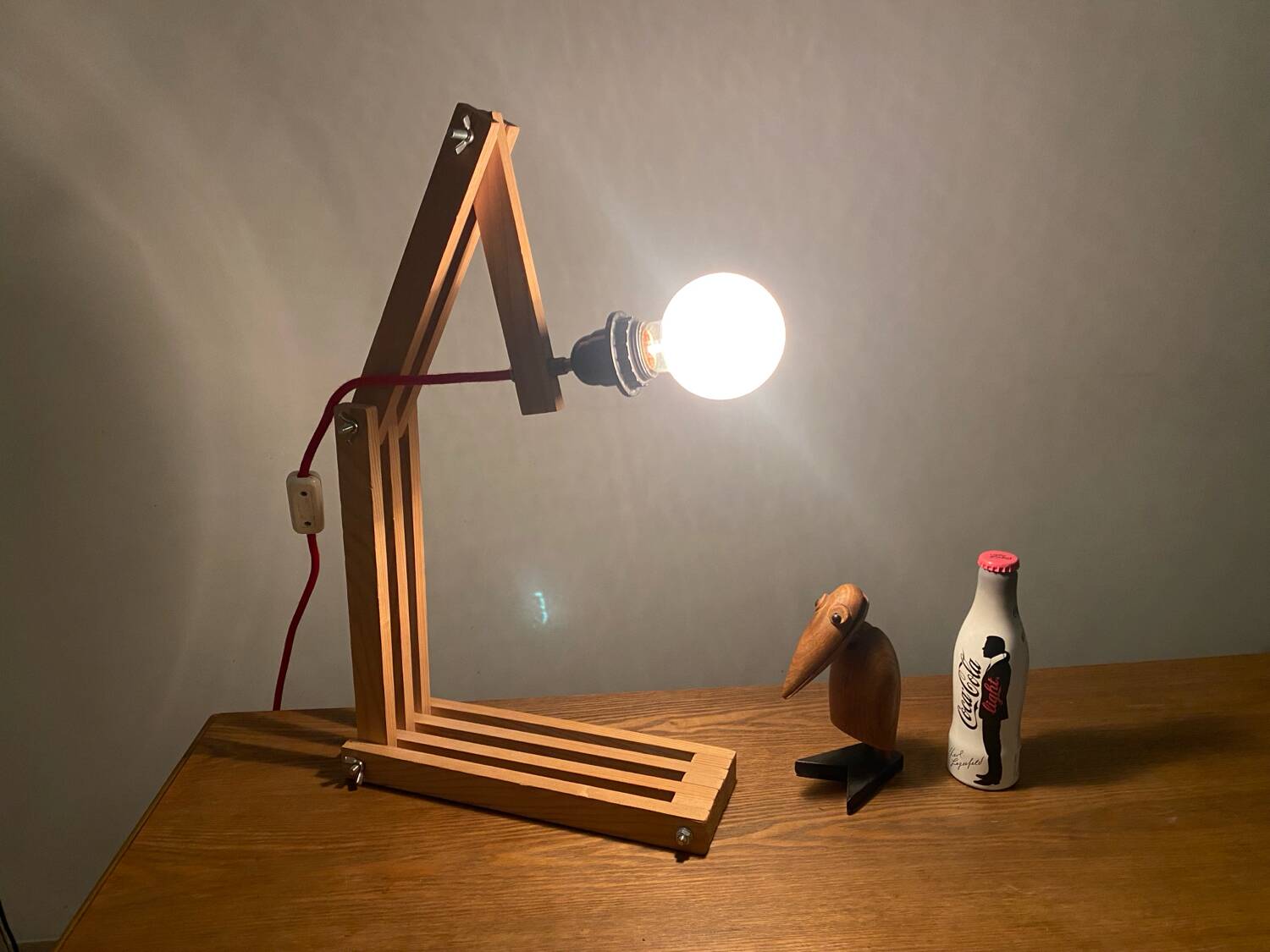 Accordion lamp, vintage Scandinavian design from the 90s, modernist design.