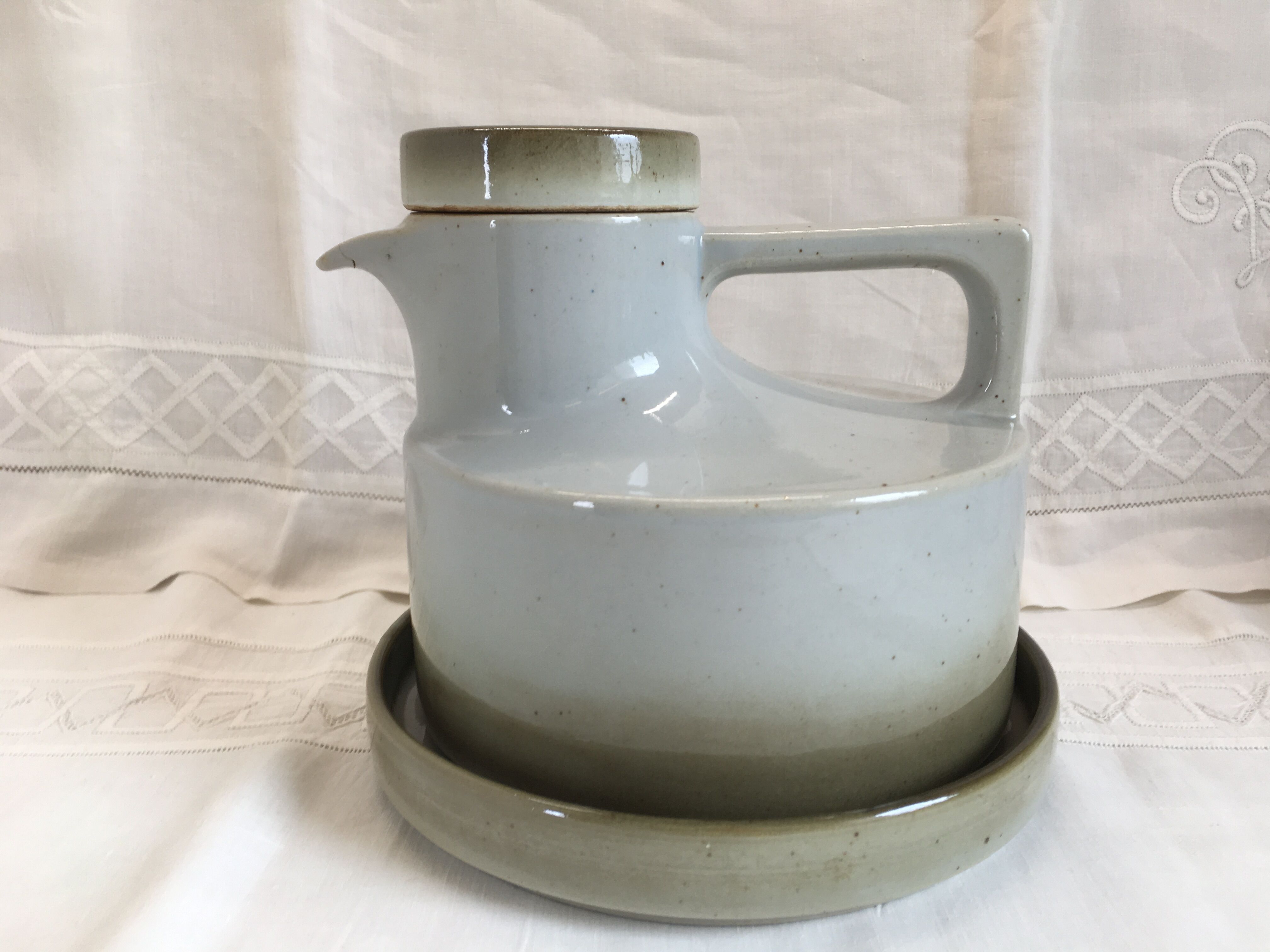 Rare coffee / tea service in Brenne sandstone "Grand Feu" - France 70s
