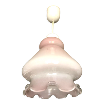 Pink opaline suspension with ruffles 1960