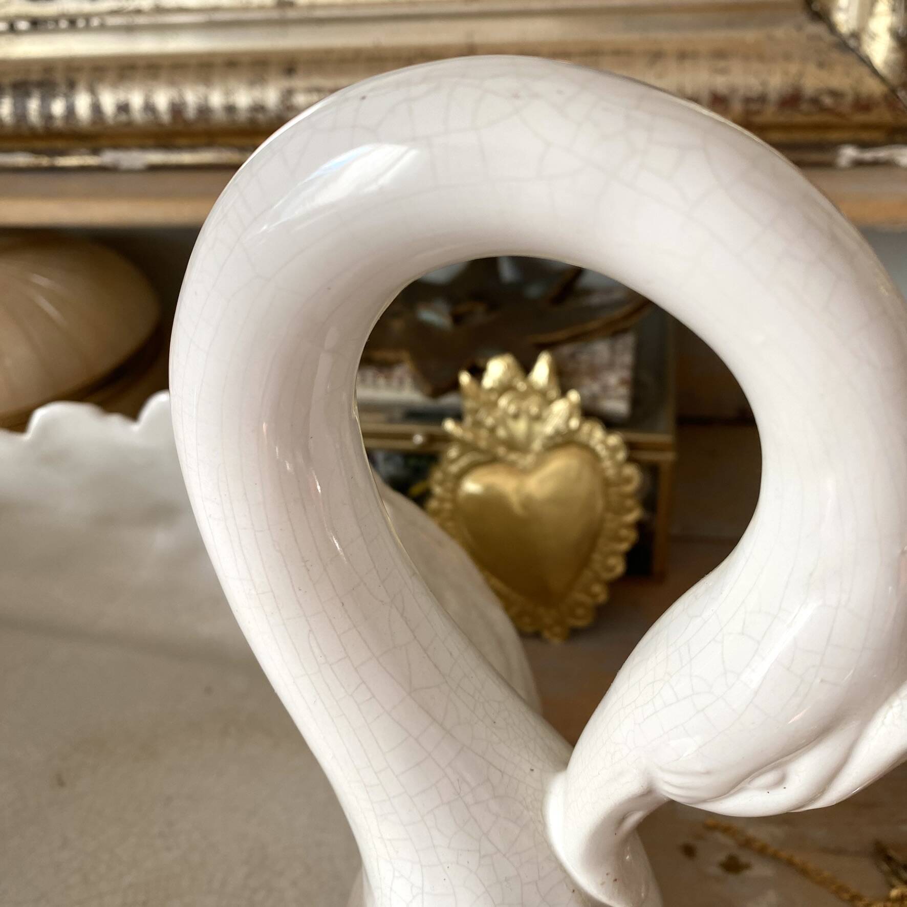 Zoomorphic planter, ceramic swan pocket holder.