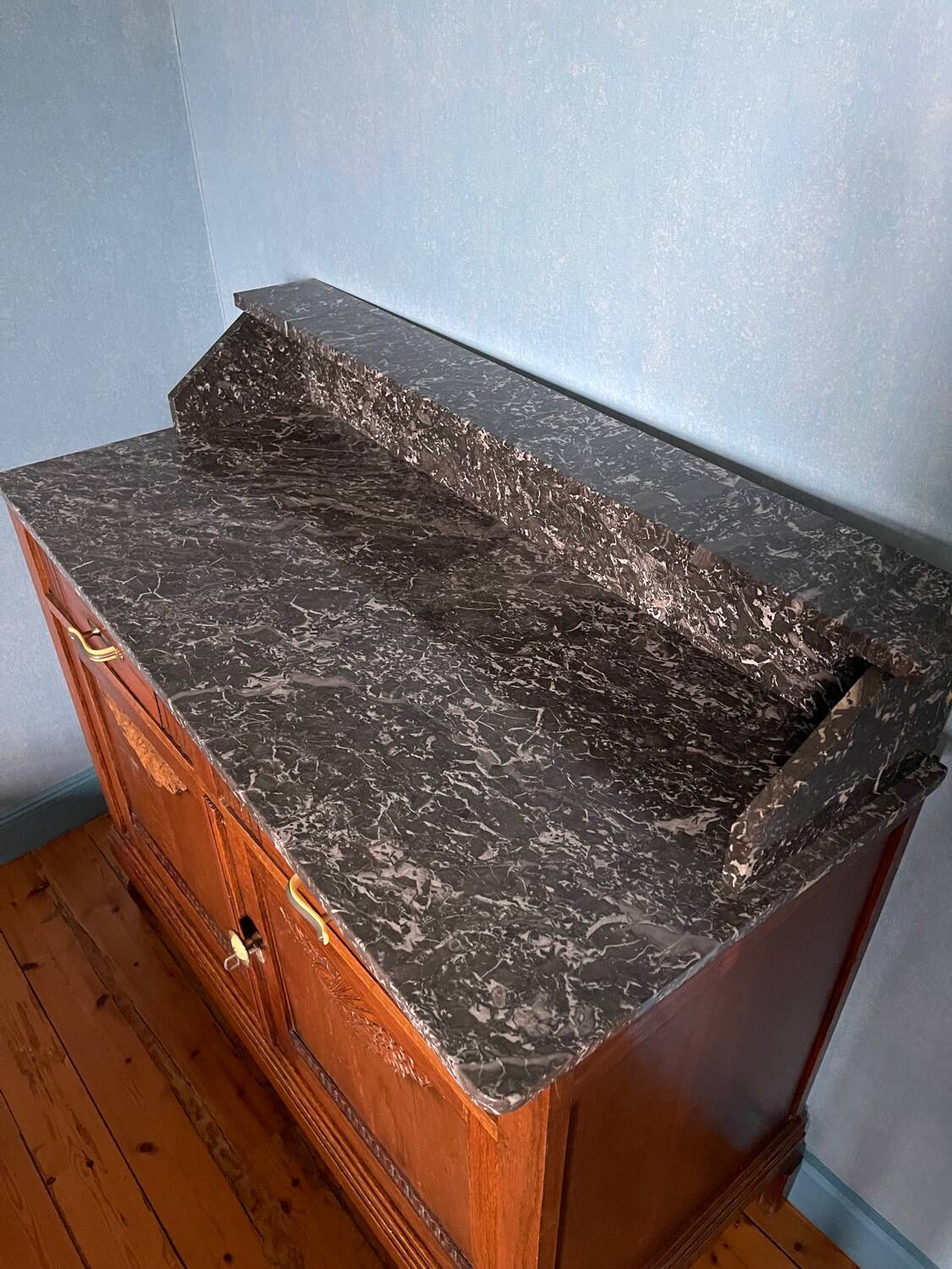 Wooden sideboard with marble top