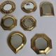Set of 7 Moroccan mirrors in vintage brass 12 cm