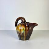 Pichet Vallauris courge marron jaune vintage