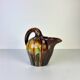 Vallauris pitcher vintage brown yellow squash