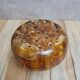 Art Deco Davidson "Cloud Glass" amber centrepiece bowl – vintage English flower holder